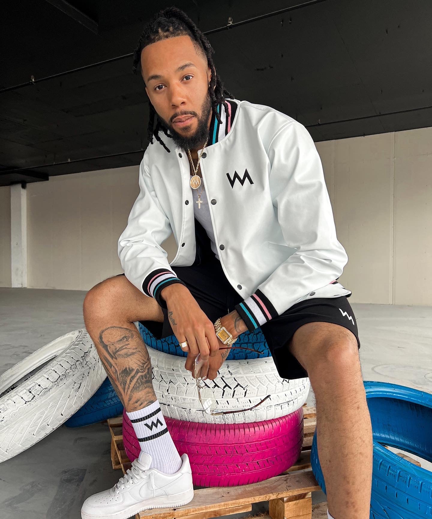 LEATHER BOMBER JACKETS - WHITE CREAM