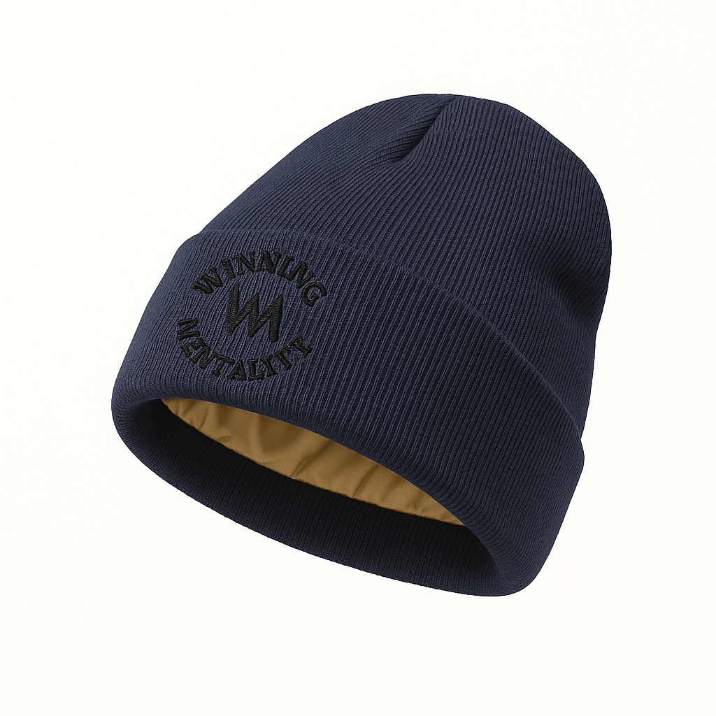 Winning Mentality Embroidered Satin-Lined Beanie