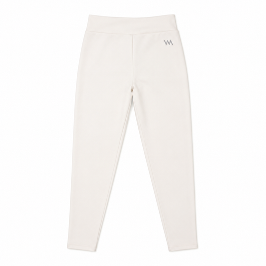 WOMEN'S HIGH WAISTED LEGGINGS - WHITE CREAM