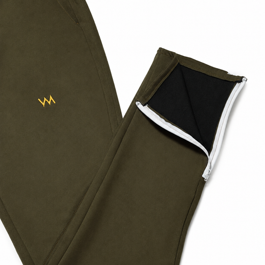 ZIPPERED BOTTOM SWEATPANTS MEN - OLIVE
