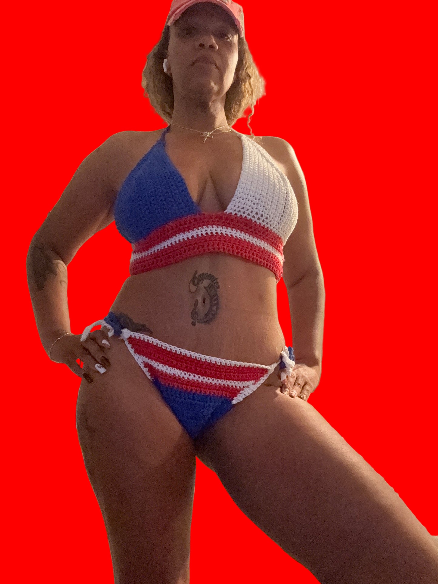 "QUEEN LIBERTY” HANDCRAFTED CROTCHET BIKINI - WM QUEEN COLLECTION