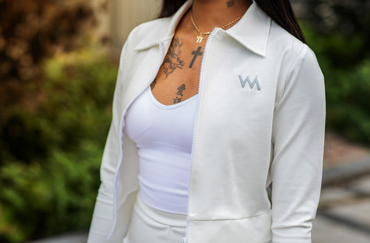 CROP TOP JACKETS WOMEN - WHITE CREAM