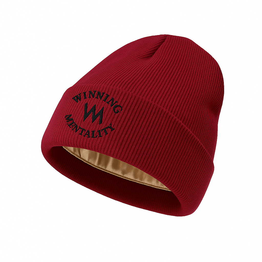 Winning Mentality Embroidered Satin-Lined Beanie