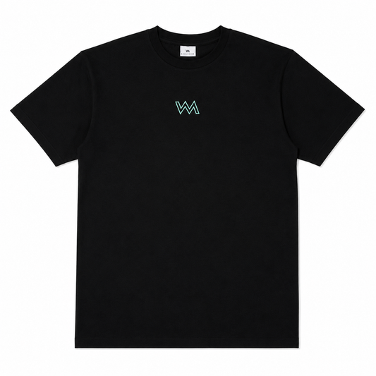 BLACK T-SHIRT W/ GREEN LOGO