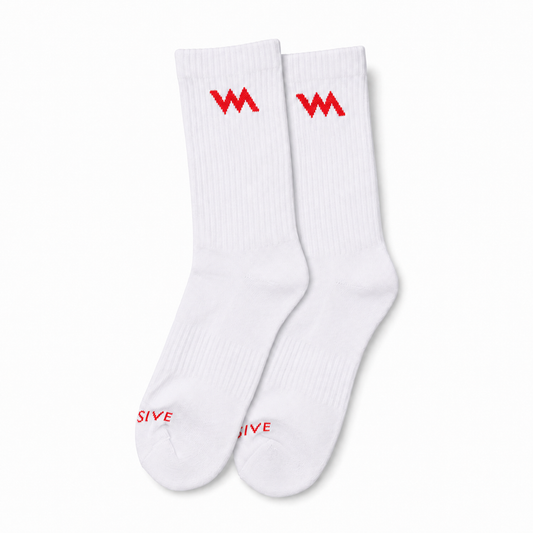 WM LOGO SPORT SOCKS - RED LOGO