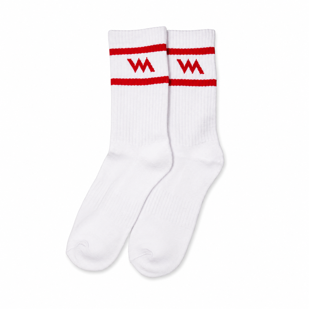 WM LOGO SPORT SOCKS - RED LOGO W/strips