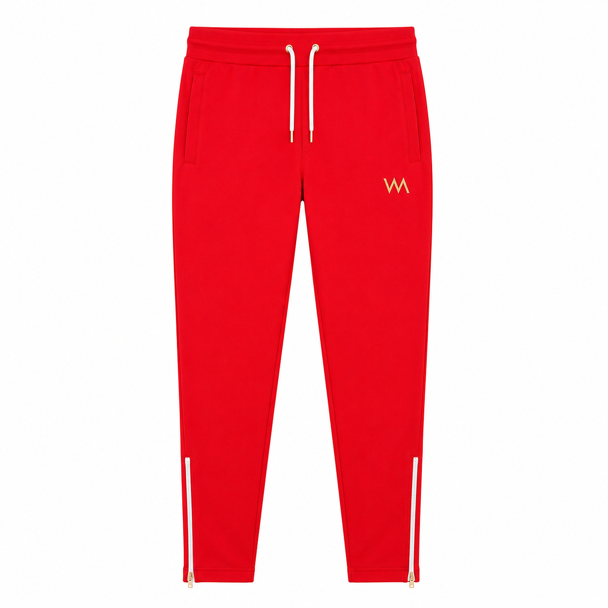 ZIPPERED BOTTOM SWEATPANTS MEN - FIRE RED