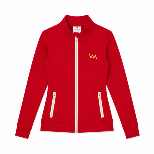 ZIPPERED POCKETS JACKETS WOMEN - FIRE RED