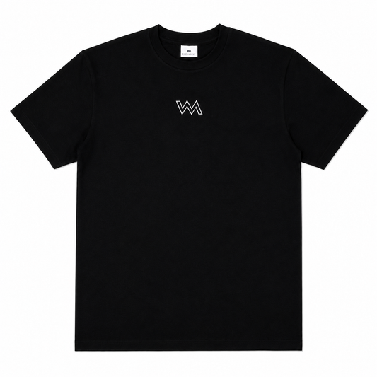 BLACK T-SHIRT W/ WHITE LOGO