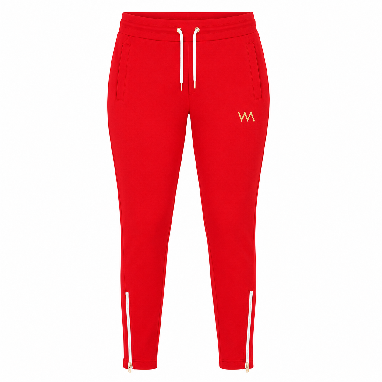 ZIPPERED BOTTOM SWEATPANTS WOMEN - FIRE RED