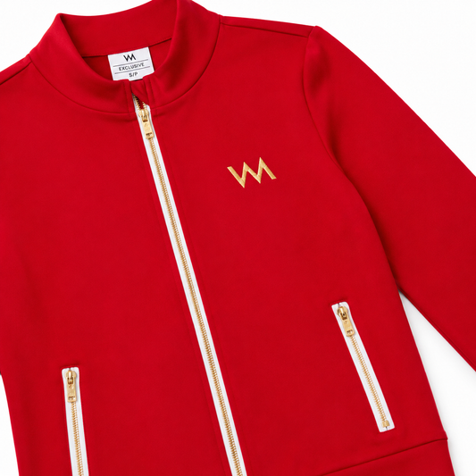 ZIPPERED POCKETS JACKETS WOMEN - FIRE RED