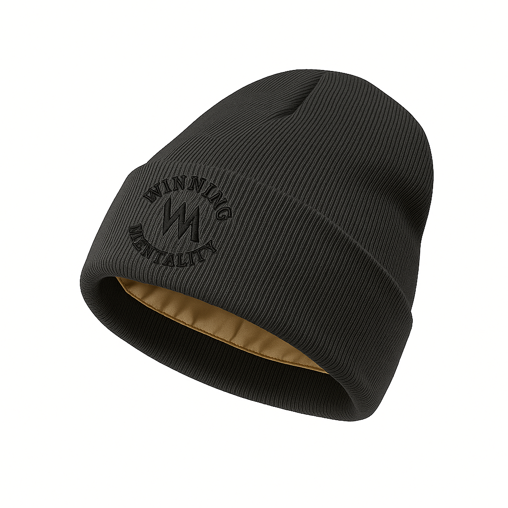 Winning Mentality Embroidered Satin-Lined Beanie