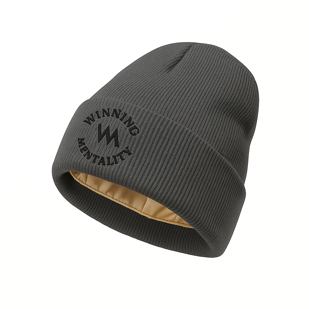 Winning Mentality Embroidered Satin-Lined Beanie