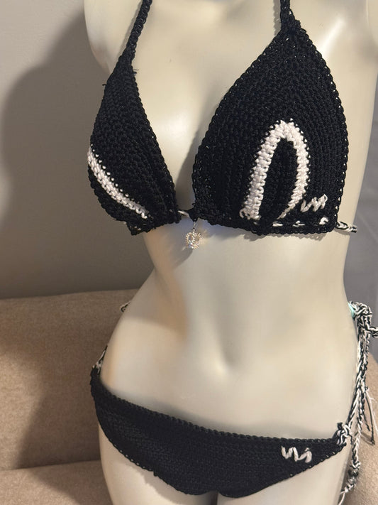 “Midnight Monarch” Crochet Bikini Set – WM Queen Collection