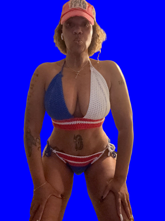 "QUEEN LIBERTY” HANDCRAFTED CROTCHET BIKINI - WM QUEEN COLLECTION