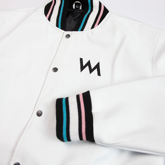 LEATHER BOMBER JACKETS - WHITE CREAM
